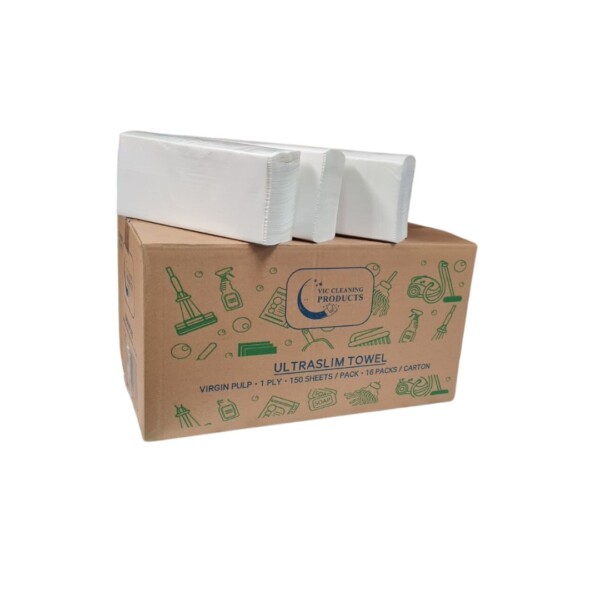 VCS Ultraslim hand Towel 1Ply 150 sheets - 16 packs per Carton VCS Ultraslim hand Towel 1Ply 150 sheets - 16 packs per Carton
