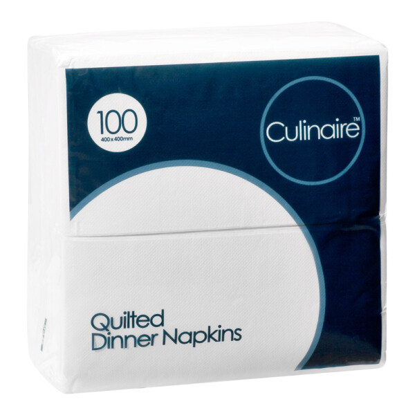 Culinaire Quilted Dinner Napkins GT Fold White x 1000 sheets per carton
