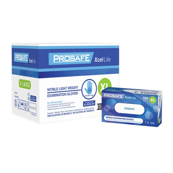 ProSafe Xcel Lite Nitrite Gloves Blue Powder Free x 1000 ProSafe Xcel Lite Nitrite Gloves Blue Powder Free x 1000