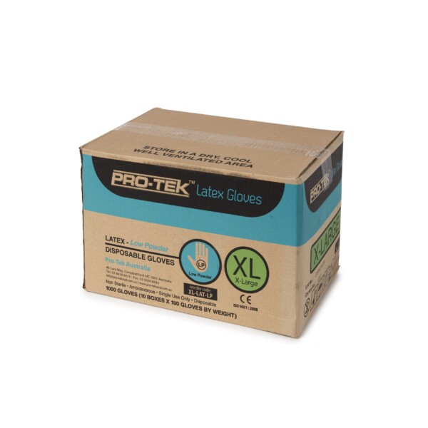 Protek Latex Natural Gloves - Lightly Powdered or Powder Free (10 boxes x 100)