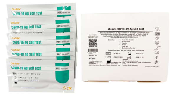 OnSite Covid-19 Rapid Antigen Self Test Nasal Swab 5 Pack