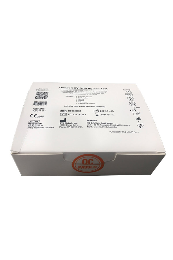 OnSite Covid-19 Rapid Antigen Self Test Nasal Swab 5 Pack