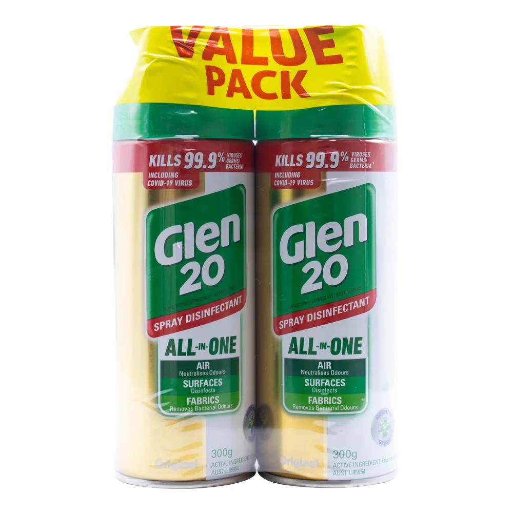 Glen 20 All In One Disinfectant Spray Original 300g - Twin Pack