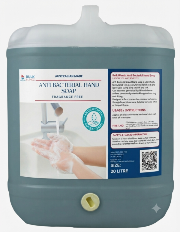 ABHS20 Bulk Blendz Anti Bacterial Liquid Hand Soap Fragrance Free