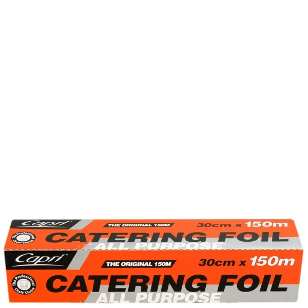 Capri Aluminium Foil All Purpose Dispenser Silver 30cmx 150m Capri Aluminium Foil All Purpose Dispenser Silver 30cmx 150m
