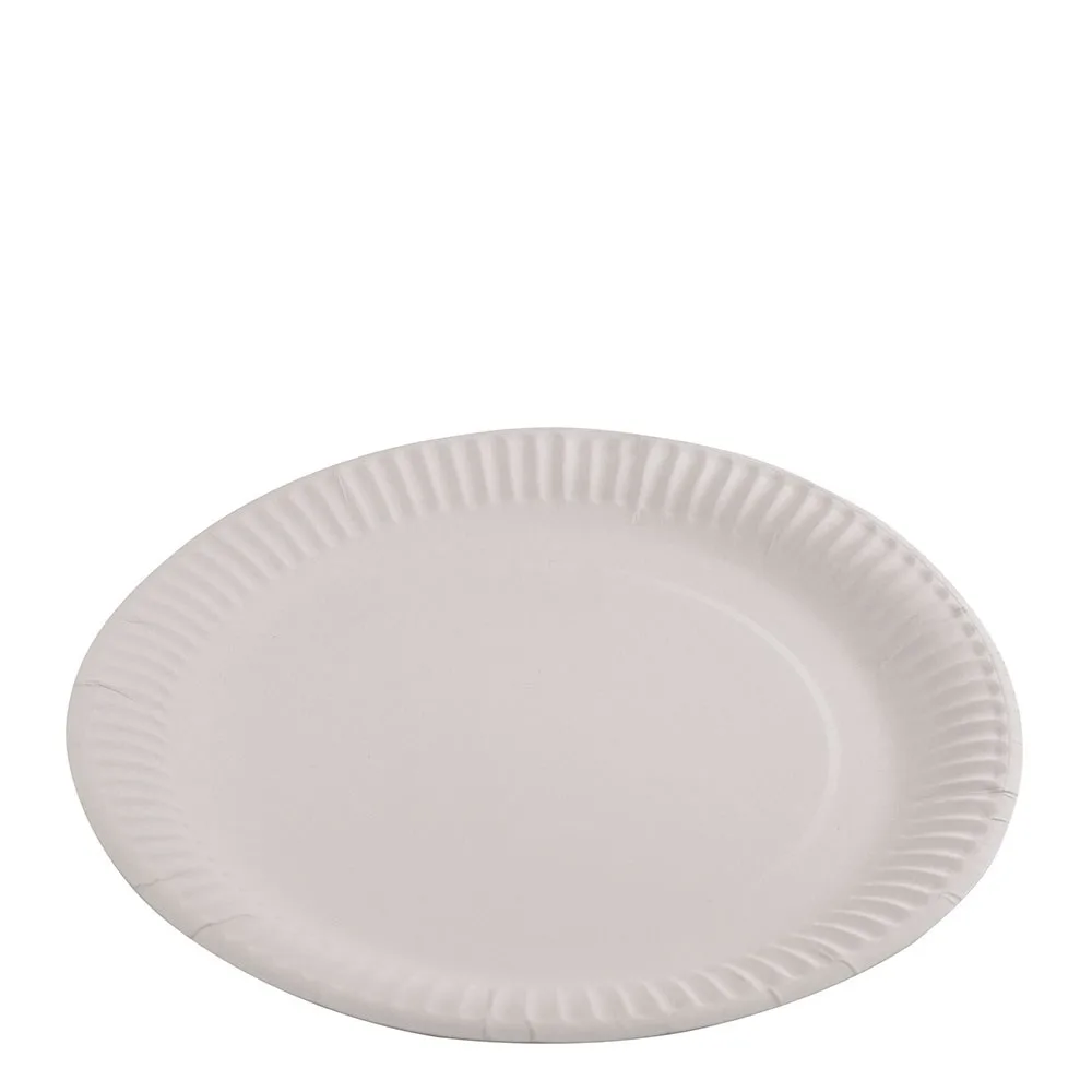 Capri Paper Plate Uncoated White 230mm (9") X 500 Plates