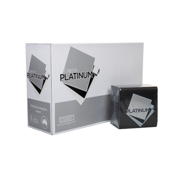 Caprice Platinum Dinner Napkin Black GT Fold (1000 Sheets) Caprice Platinum Dinner Napkin Black GT Fold (1000 Sheets)
