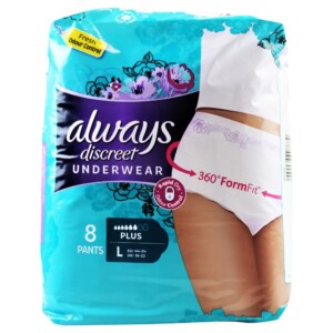w_82301305 Always Pk8 Discreet Underwear Plus Large With Odour Control