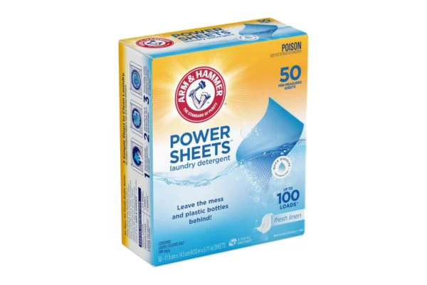 2-1dc3185d21-arm-and-hammer-power-sheets-laundry-detergent-box-front Arm & Hammer Power Sheets Laundry Detergent Fresh Linen 50 Sheets x 6