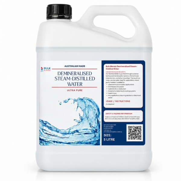 DW5 Bulk Blendz Demineralised Steam Distilled Water